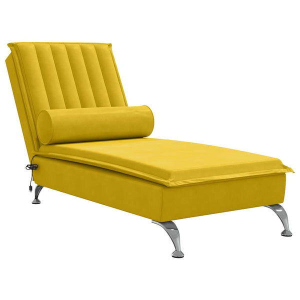 Gelbe Samt Massage Chaiselongue mit Nackenrolle