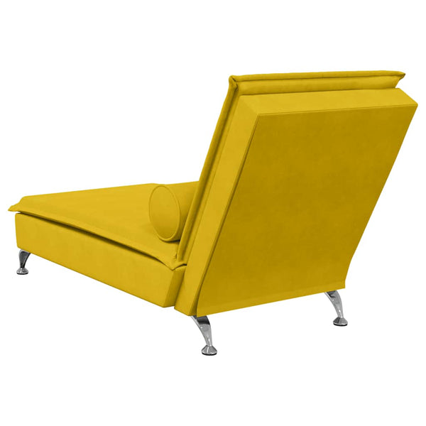 Gelbe Samt Massage Chaiselongue mit Nackenrolle