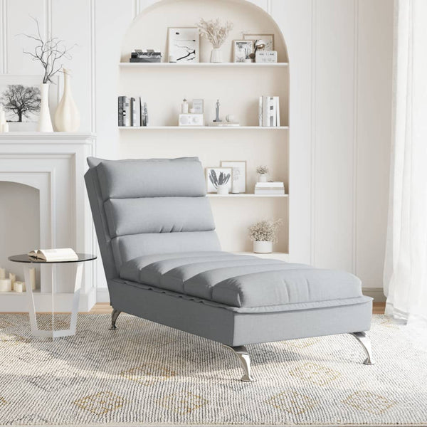 Hellgraue Chaiselongue mit Kissen