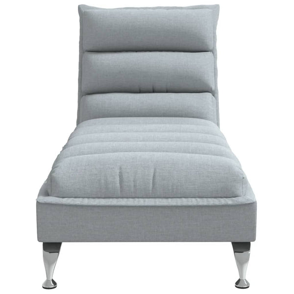 Hellgraue Chaiselongue mit Kissen