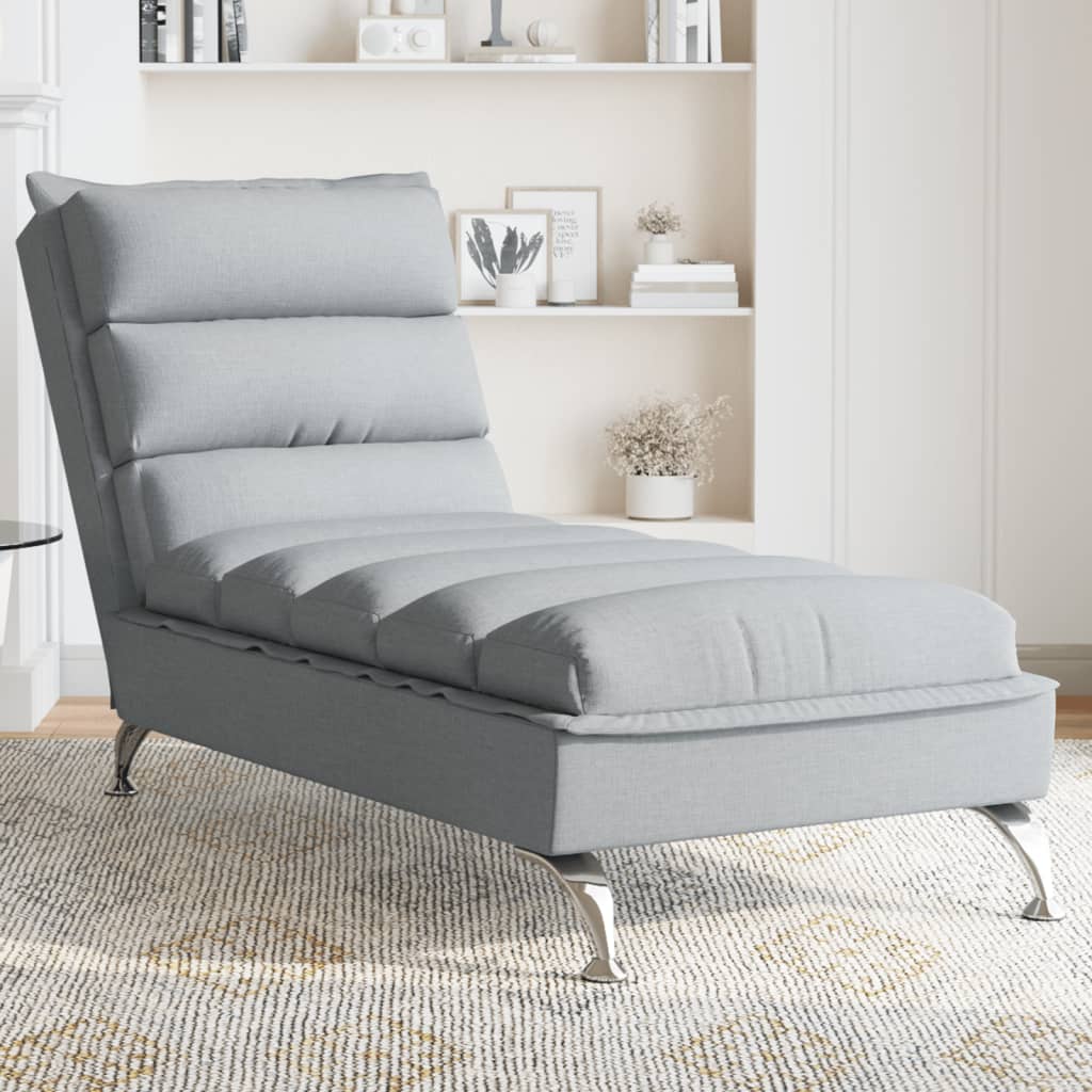 Hellgraue Chaiselongue mit Kissen