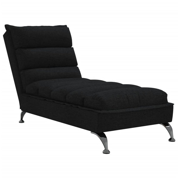 Schwarze Stoff Chaiselongue mit Kissen