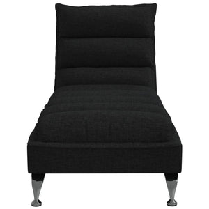 Schwarze Stoff Chaiselongue mit Kissen