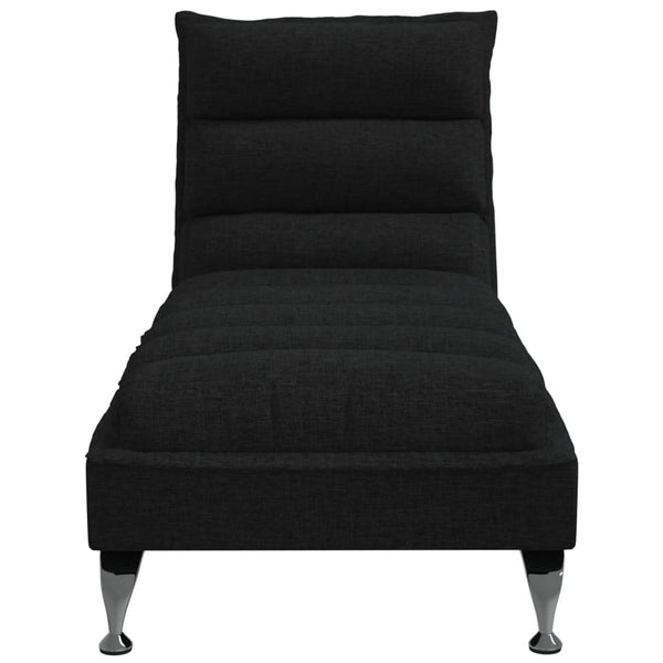 Schwarze Stoff Chaiselongue mit Kissen