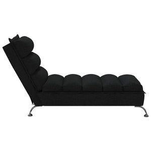 Schwarze Stoff Chaiselongue mit Kissen