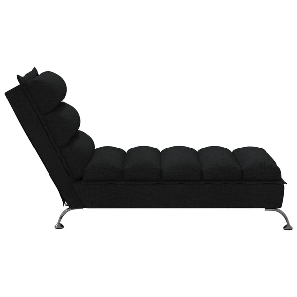 Schwarze Stoff Chaiselongue mit Kissen