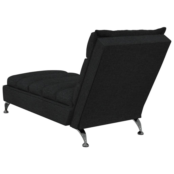 Schwarze Stoff Chaiselongue mit Kissen