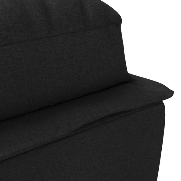 Schwarze Stoff Chaiselongue mit Kissen