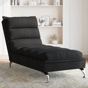 Schwarze Stoff Chaiselongue mit Kissen