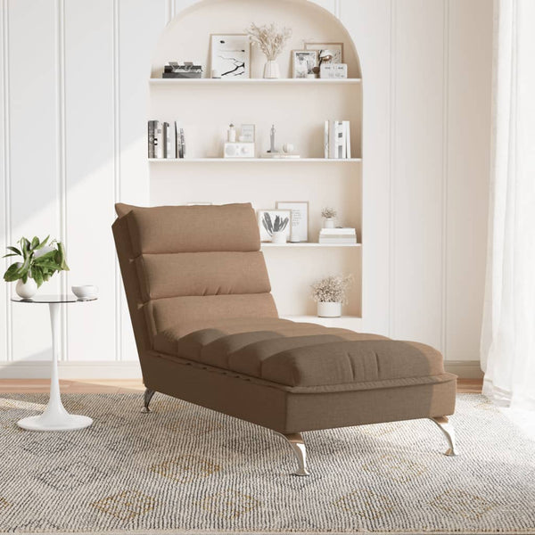 Braune Stoff Chaiselongue mit Kissen