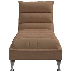 Braune Stoff Chaiselongue mit Kissen