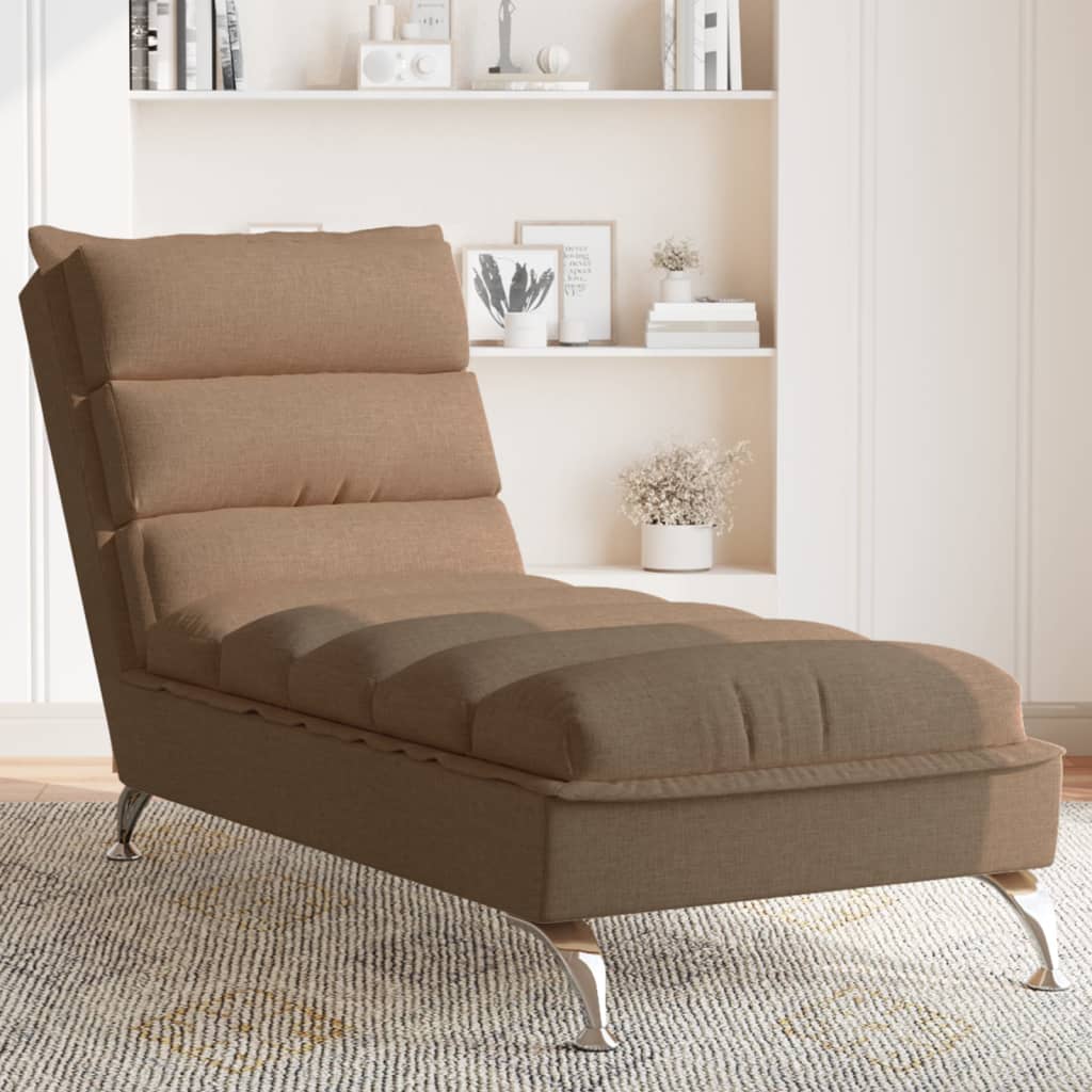 Braune Stoff Chaiselongue mit Kissen