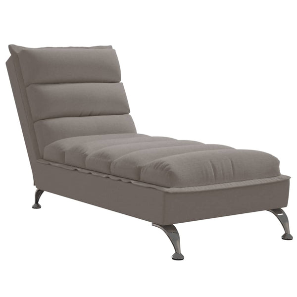 Chaiselongue Taupe Stoff mit Kissen