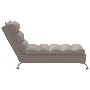 Chaiselongue Taupe Stoff mit Kissen
