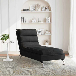 Massage Chaiselongue Schwarz Stoff