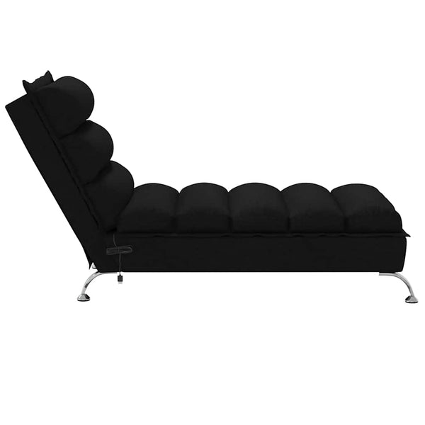 Massage Chaiselongue Schwarz Stoff