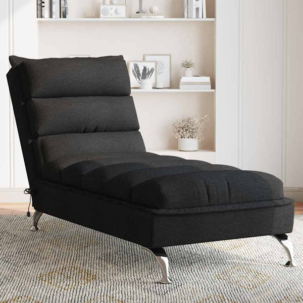 Massage Chaiselongue Schwarz Stoff