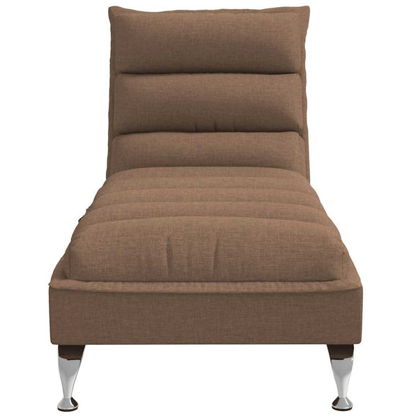 Massage Chaiselongue Braun Stoff