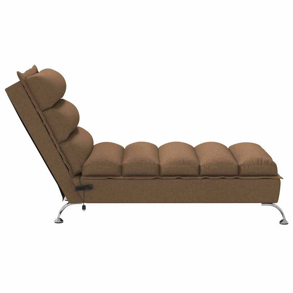 Massage Chaiselongue Braun Stoff