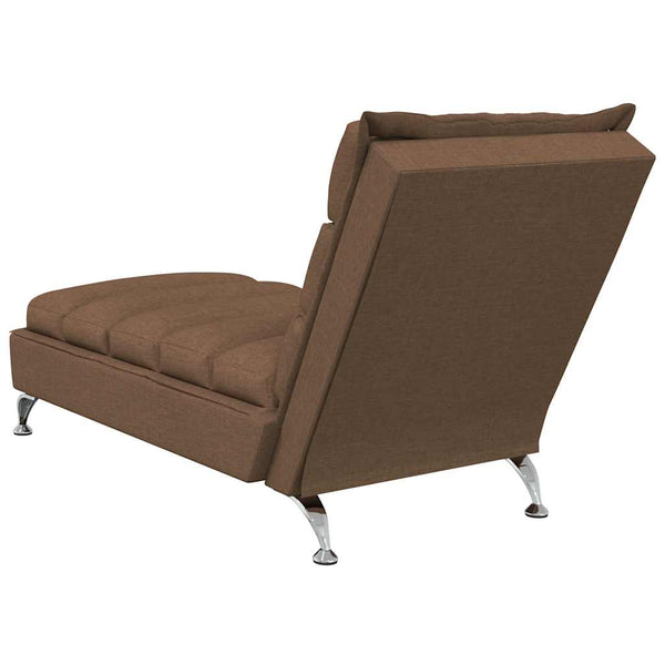 Massage Chaiselongue Braun Stoff
