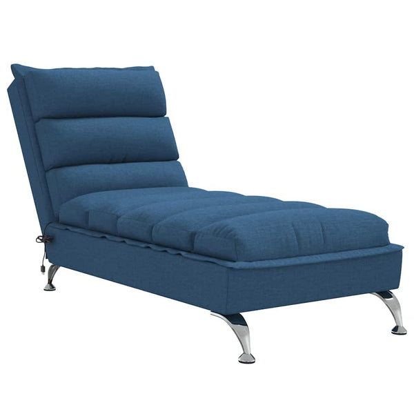 Massage Chaiselongue Blau mit Kissen