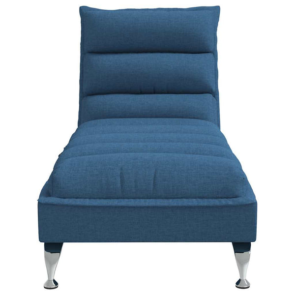 Massage Chaiselongue Blau mit Kissen