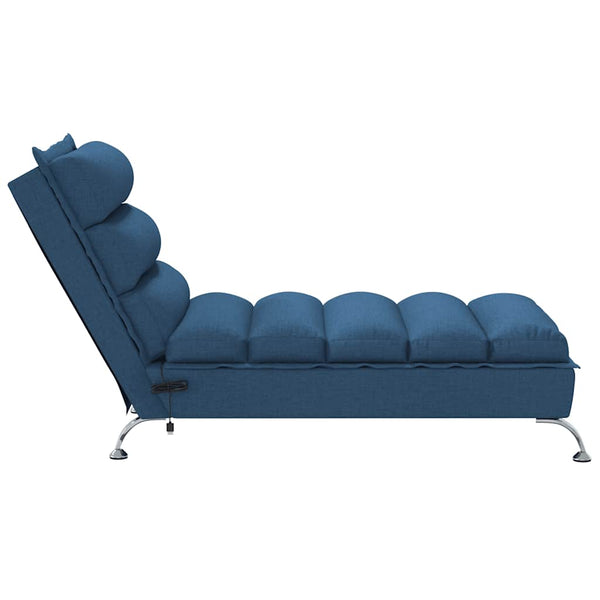 Massage Chaiselongue Blau mit Kissen