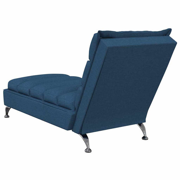 Massage Chaiselongue Blau mit Kissen