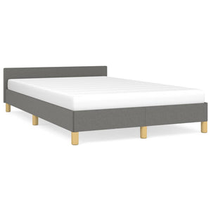 vidaXL Bed Frame without Mattress Dark Grey 120x190 cm Fabric