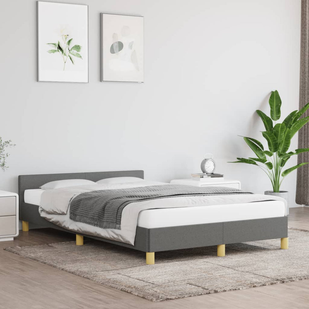 vidaXL Bed Frame without Mattress Dark Grey 120x190 cm Fabric