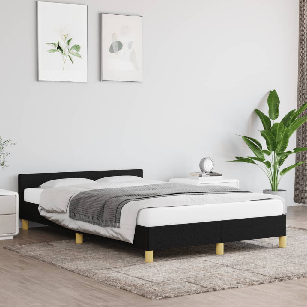 vidaXL Bed Frame Without Mattress Black 120x190 cm Fabric