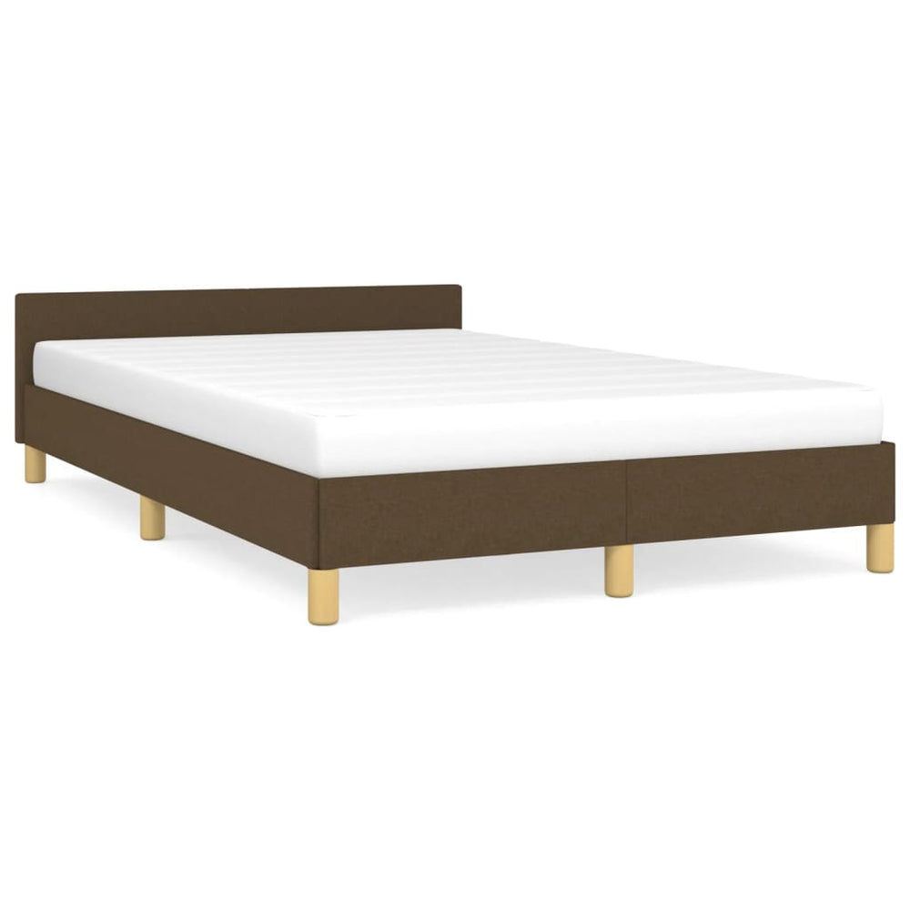 vidaXL Bed Frame without Mattress Dark Brown 120x190 cm Fabric