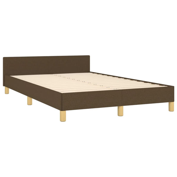 vidaXL Bed Frame without Mattress Dark Brown 120x190 cm Fabric