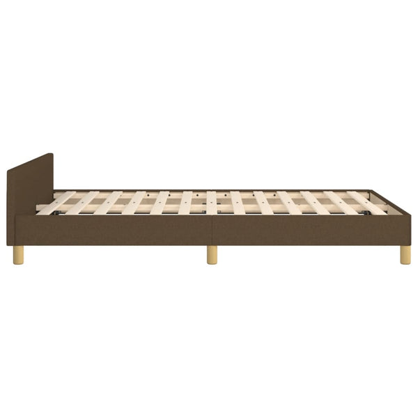 vidaXL Bed Frame without Mattress Dark Brown 120x190 cm Fabric