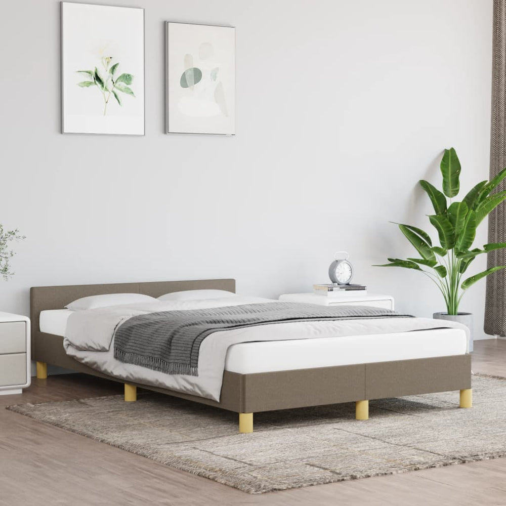 vidaXL Bed Frame without Mattress Taupe 120x190 cm Fabric