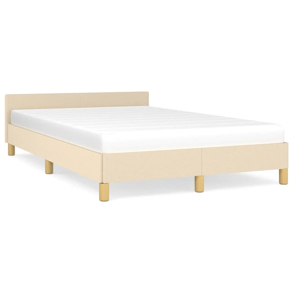 vidaXL Bed Frame Without Mattress Cream 120x190 cm Fabric