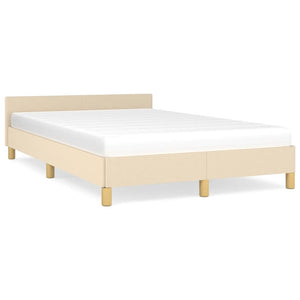vidaXL Bed Frame Without Mattress Cream 120x190 cm Fabric
