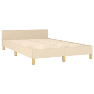 vidaXL Bed Frame Without Mattress Cream 120x190 cm Fabric