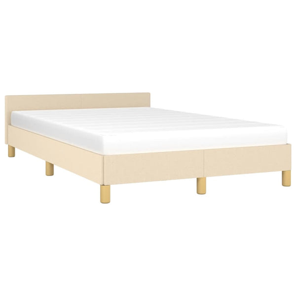 vidaXL Bed Frame Without Mattress Cream 120x190 cm Fabric