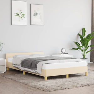 vidaXL Bed Frame Without Mattress Cream 120x190 cm Fabric