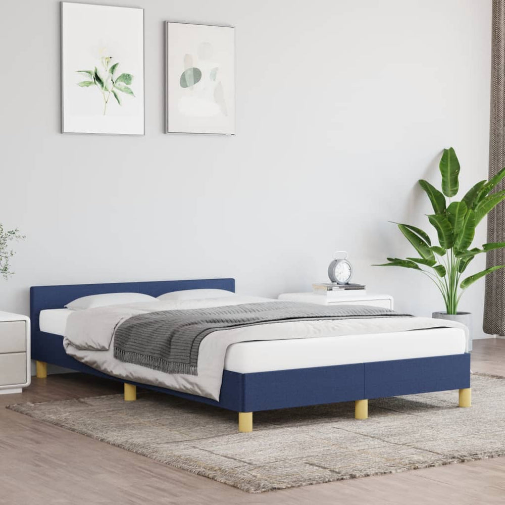 vidaXL Bed Frame without Mattress Blue 120x190 cm Fabric