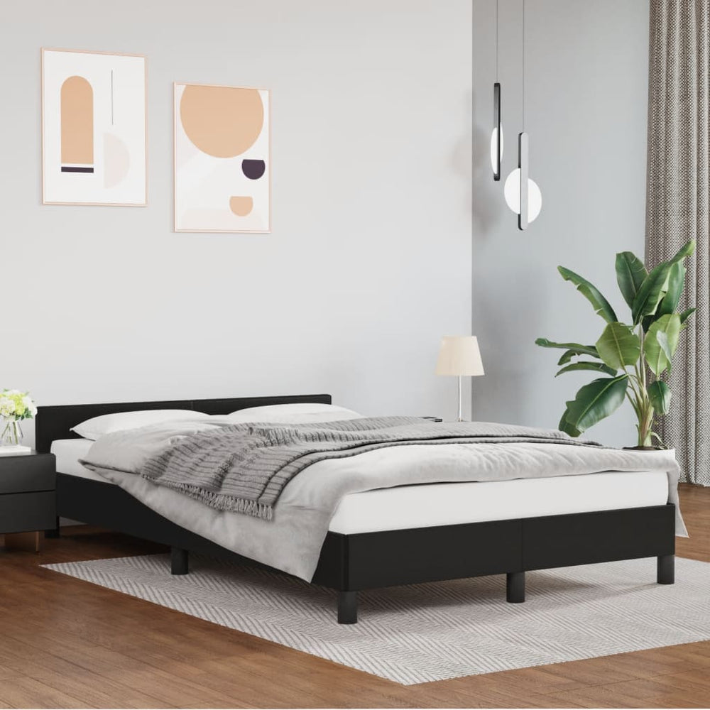 vidaXL Bed Frame without Mattress Black 120x190 cm Faux Leather