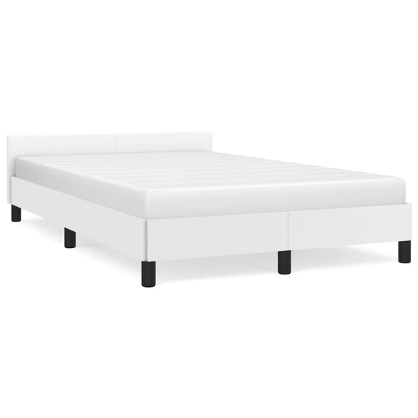 vidaXL Bed Frame Without Mattress White 120x190 cm Faux Leather