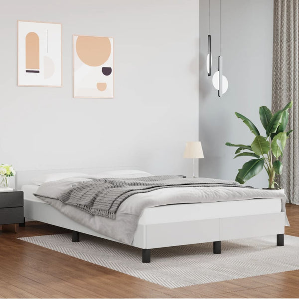 vidaXL Bed Frame Without Mattress White 120x190 cm Faux Leather