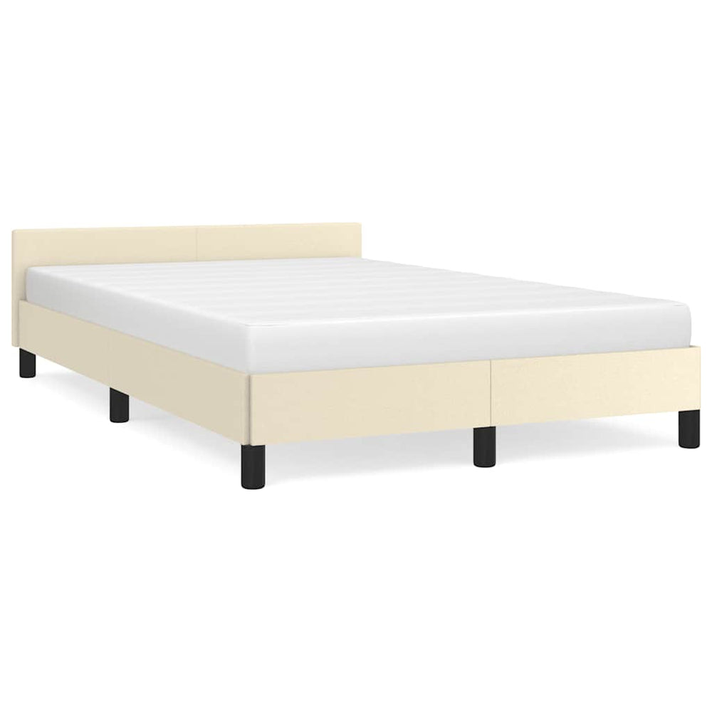 vidaXL Bed Frame without Mattress Cream 120x190 cm Faux Leather
