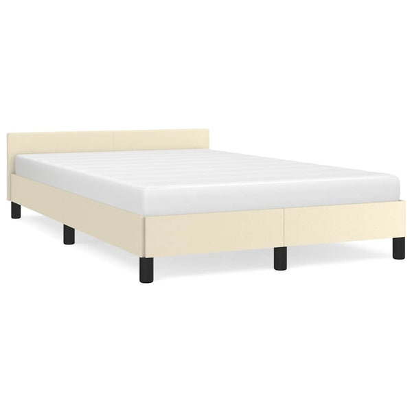 vidaXL Bed Frame without Mattress Cream 120x190 cm Faux Leather