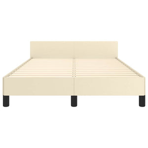 vidaXL Bed Frame without Mattress Cream 120x190 cm Faux Leather