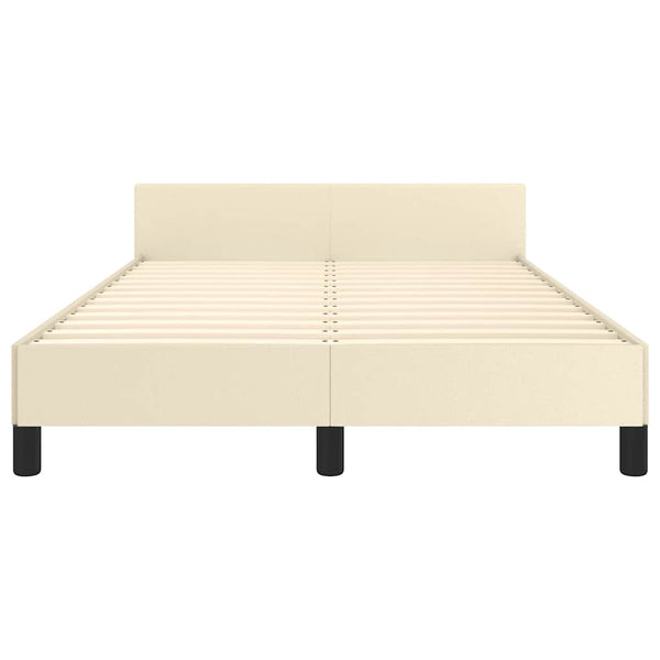 vidaXL Bed Frame without Mattress Cream 120x190 cm Faux Leather
