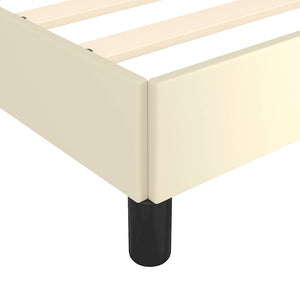 vidaXL Bed Frame without Mattress Cream 120x190 cm Faux Leather