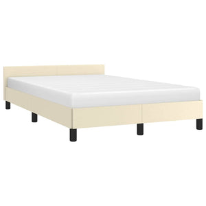 vidaXL Bed Frame without Mattress Cream 120x190 cm Faux Leather
